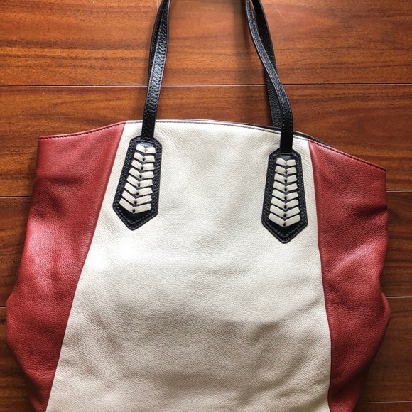 ORYANY color block leather bag brown black white - Picture 2 of 9